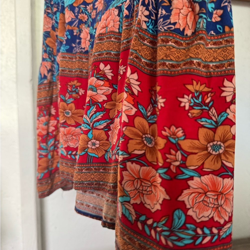 Floral Midi Dress with Spaghetti Straps - Picture 4 of 6